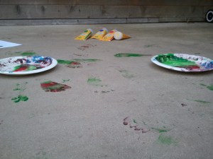 Footprints on the porch