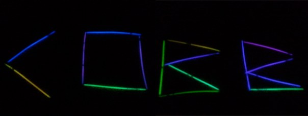 Spelling is fun with glow sticks!