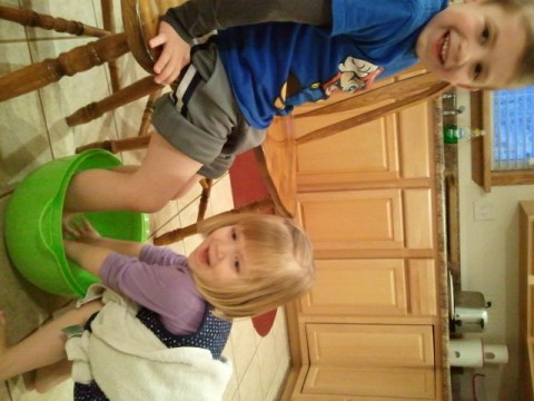 The kids loved washing each others feet, like Jesus did with His disciples!