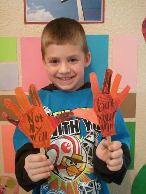 Jackson's praying hands: Not my will, but your will.