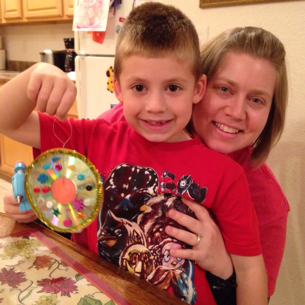 Jackson and me after making his ornament