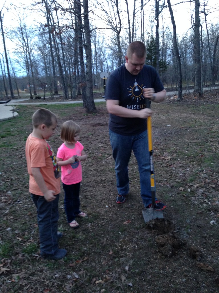 Digging a hole and burying our sins