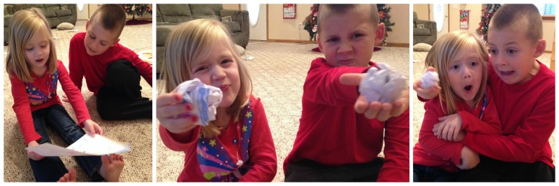 After discussing the fears we drew, the kids had a ball scrunching up their papers and then throwing them in the trash. We don't have to be scared. God can help!