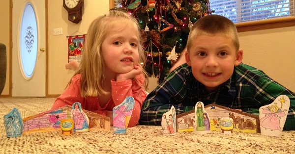The kids loved making their own nativities.