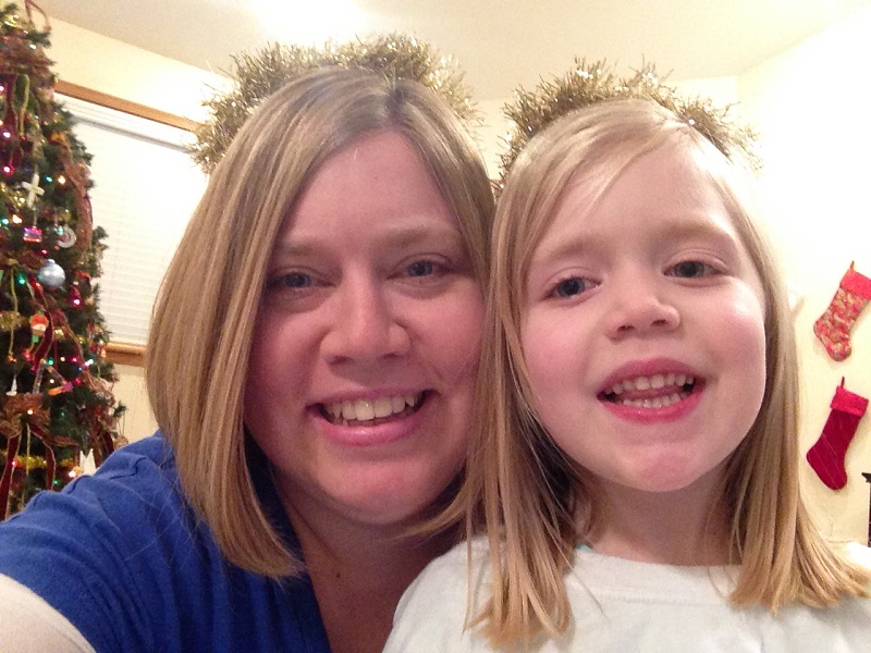 Lauren and I dressed up as angels