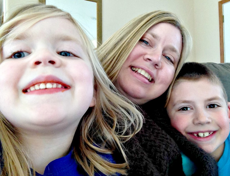 Considering the Cheetos remnants on Lauren's mouth, this is definitely a cheesie selfie! ;)